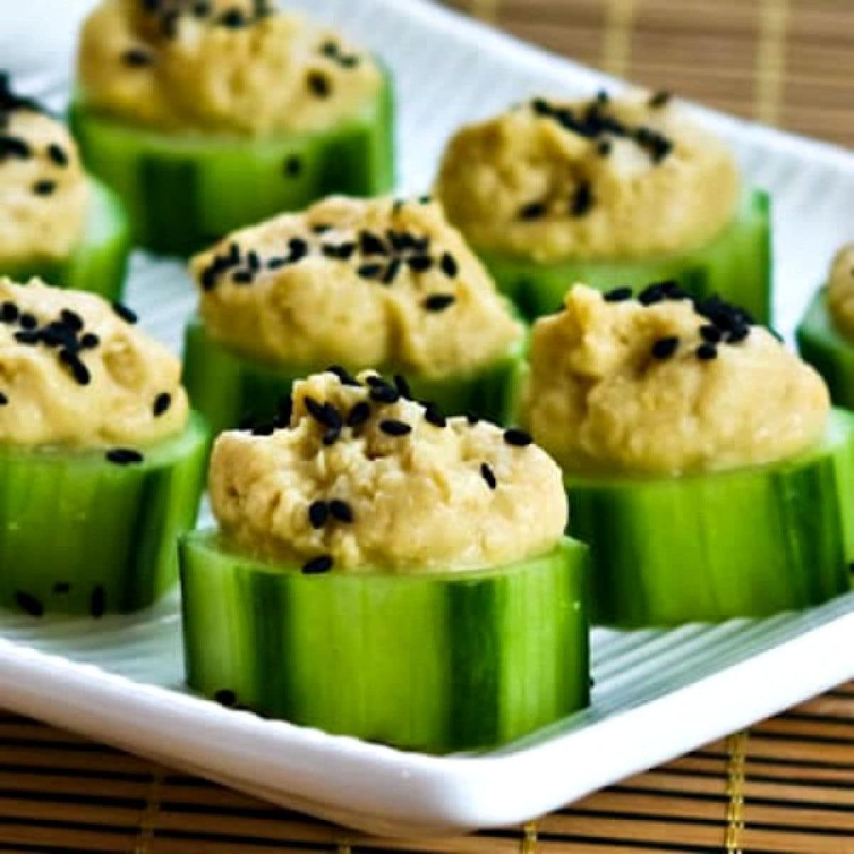 Cucumber Hummus Bites